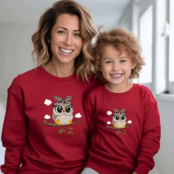 Sudadera Búho Nubes -Roly Sudadera Buho Nubes roja