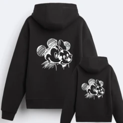 Sudadera Capucha Mickey-Minnie Lápiz -Roly Sudadera Capucha Mickey Minnie Lapiz Negro