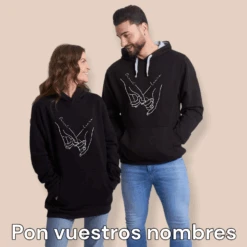 Sudadera Capucha Nuestras Manos -Roly Sudadera Capucha Nuestras Manos Negro