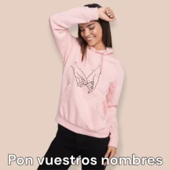 Sudadera Capucha Nuestras Manos -Roly Sudadera Capucha Nuestras Manos Rosa