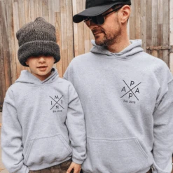 Sudadera Capucha Papa-Mama X Mini -Roly Sudadera Capucha Papa Mama X Mini Gris