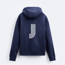 Sudadera Capucha Personalizada Inicial Retro -Roly Sudadera Capucha Personalizada Inicial Retro azul marino