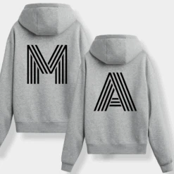 Sudadera Capucha Personalizada Inicial Retro -Roly Sudadera Capucha Personalizada Inicial Retro gris