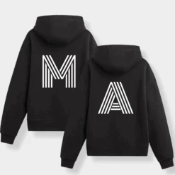 Sudadera Capucha Personalizada Inicial Retro -Roly Sudadera Capucha Personalizada Inicial Retro negra 2