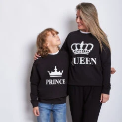 Sudadera Crown King-Queen-Prince-Princess -Roly Sudadera Crown King Queen Prince Princess Negro 10