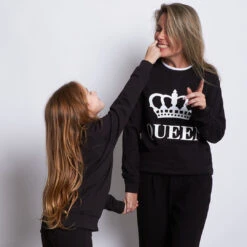 Sudadera Crown King-Queen-Prince-Princess -Roly Sudadera Crown King Queen Prince Princess Negro 2