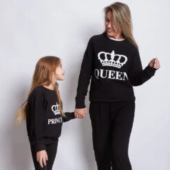 Sudadera Crown King-Queen-Prince-Princess -Roly Sudadera Crown King Queen Prince Princess Negro 3
