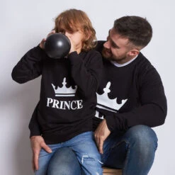 Sudadera Crown King-Queen-Prince-Princess -Roly Sudadera Crown King Queen Prince Princess Negro 4