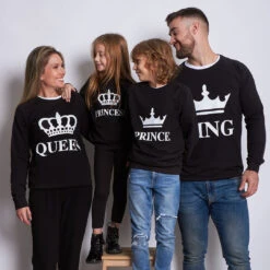 Sudadera Crown King-Queen-Prince-Princess -Roly Sudadera Crown King Queen Prince Princess Negro 5