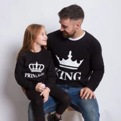 Sudadera Crown King-Queen-Prince-Princess -Roly Sudadera Crown King Queen Prince Princess Negro 7
