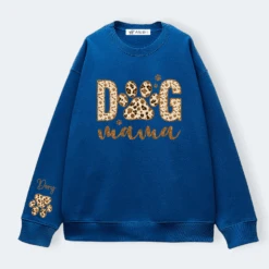 Sudadera Dog Mama Animal Print -Roly Sudadera Dog Mama Animal Print azulon