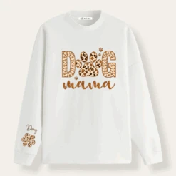 Sudadera Dog Mama Animal Print -Roly Sudadera Dog Mama Animal Print blanca 2