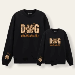 Sudadera Dog Mama Animal Print -Roly Sudadera Dog Mama Animal Print negra
