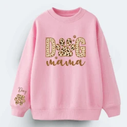 Sudadera Dog Mama Animal Print -Roly Sudadera Dog Mama Animal Print rosa