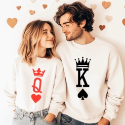 Sudadera King Queen Parejas -Roly Sudadera King Queen Parejas cruda