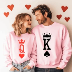Sudadera King Queen Parejas -Roly Sudadera King Queen Parejas rosa