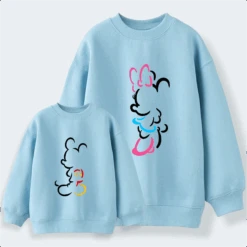 Sudadera Mickey-Minnie Silueta -Roly Sudadera Mickey Minnie Silueta celeste