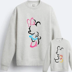 Sudadera Mickey-Minnie Silueta -Roly Sudadera Mickey Minnie Silueta gris