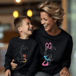 Sudadera Mickey-Minnie Silueta -Roly Sudadera Mickey Minnie Silueta negra