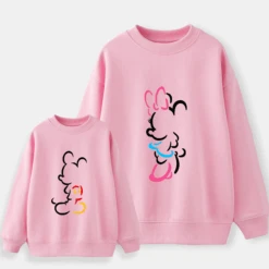 Sudadera Mickey-Minnie Silueta -Roly Sudadera Mickey Minnie Silueta rosa