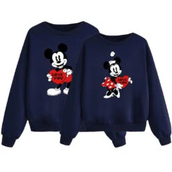 Sudadera Mickey & Minnie Love You Heart 11 Sudadera Mickey & Minnie Love You Heart -Roly Sudadera Mickey Minnie Love you heart Azul Marino