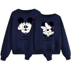 Sudadera Mickey & Minnie Will U Be My Valentine -Roly Sudadera Mickey Minnie will u be my valentine Azul Marino