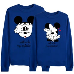 Sudadera Mickey & Minnie Will U Be My Valentine -Roly Sudadera Mickey Minnie will u be my valentine Azulon