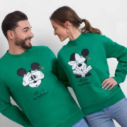 Sudadera Mickey & Minnie Will U Be My Valentine -Roly Sudadera Mickey Minnie will u be my valentine Verde 2