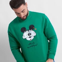 Sudadera Mickey & Minnie Will U Be My Valentine -Roly Sudadera Mickey Minnie will u be my valentine Verde 4