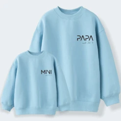 Sudadera Papa-Mama-Mini Letter -Roly Sudadera Papa Mama Mini Letter Celeste