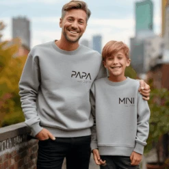 Sudadera Papa-Mama-Mini Letter -Roly Sudadera Papa Mama Mini Letter Gris
