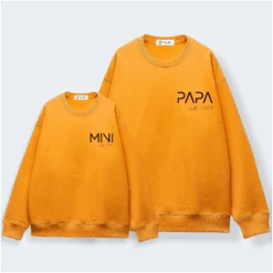Sudadera Papa-Mama-Mini Letter -Roly Sudadera Papa Mama Mini Letter Naranja