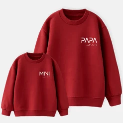 Sudadera Papa-Mama-Mini Letter -Roly Sudadera Papa Mama Mini Letter Rojo