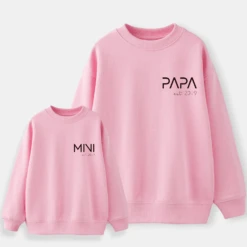 Sudadera Papa-Mama-Mini Letter -Roly Sudadera Papa Mama Mini Letter Rosa