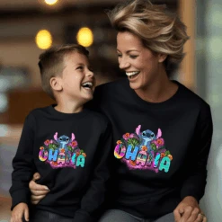 Sudadera Stitch Ohana -Roly Sudadera Stitch Ohana negra