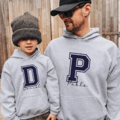 Sudadera Capucha Personalizable Letra Grande -Roly Sudadera capucha Personalizable letra grande gris