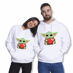 Sudadera Capucha Yoda Valentine -Roly Sudadera capucha Yoda Valentine Blanco