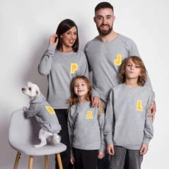 Sudadera Iniciales Gris Mini Verde -Roly Sudadera iniciales gris mini Amarillo