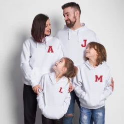 Sudadera Iniciales Mini Capucha Blanca