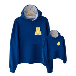 Sudadera Iniciales Premium Azulón Mini Capucha