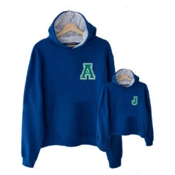 Sudadera Iniciales Premium Azulón Mini Capucha -Roly Sudadera iniciales premium azulon mini capucha Verde