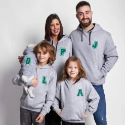 Sudadera Iniciales Premium Gris Mini Capucha