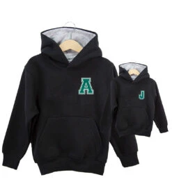 Sudadera Iniciales Premium Negra Mini Capucha -Roly Sudadera iniciales premium negra mini capucha 3