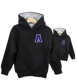 Sudadera Iniciales Premium Negra Mini Capucha -Roly Sudadera iniciales premium negra mini capucha 4