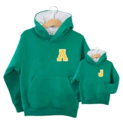 Sudadera Iniciales Premium Verde Mini Capucha