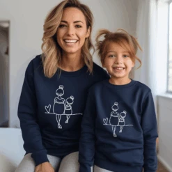Sudadera Mami Y Niña Love -Roly Sudadera mami y ni a love Azul Marino