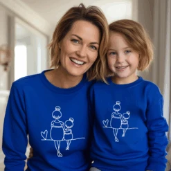 Sudadera Mami Y Niña Love -Roly Sudadera mami y nina love Azulon