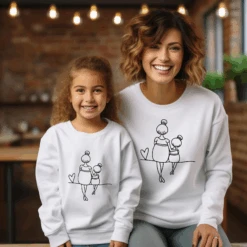 Sudadera Mami Y Niña Love -Roly Sudadera mami y nina love Blanco