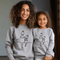 Sudadera Mami Y Niña Love -Roly Sudadera mami y nina love Gris