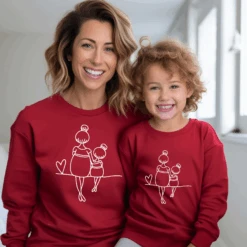 Sudadera Mami Y Niña Love -Roly Sudadera mami y nina love Rojo